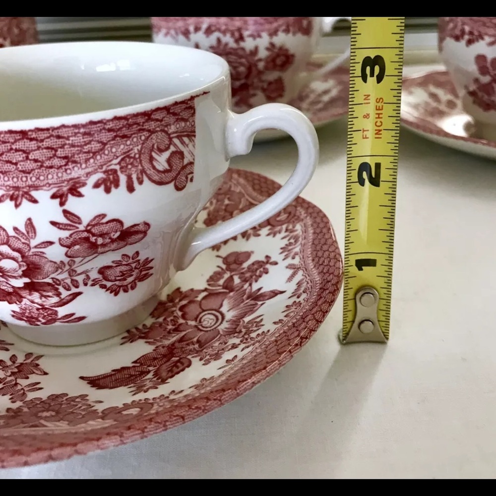 Red Staffordshire Floral Chintz Cup & Saucer - Picture 3 of 5